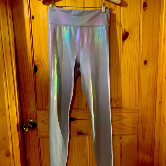 EUC CARBON38 LUMINOUS IRIDESCENT LEGGINGS IN STERLING! Rainbow unicorns oh my! - Picture 3 of 7